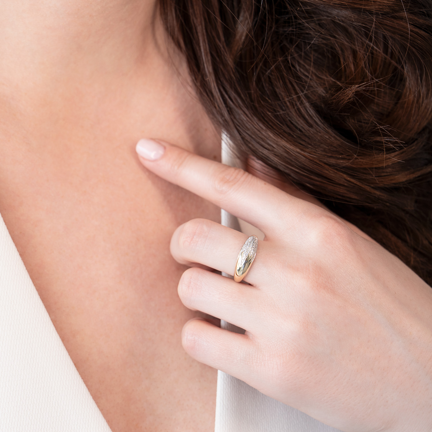 Inel din aur galben de 14K cu Diamante naturale