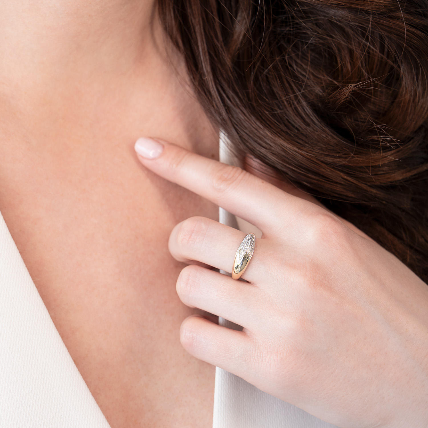 inel din aur galben de 14K cu Diamante naturale  2