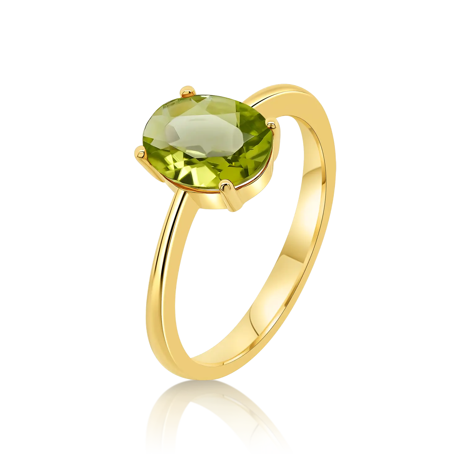inel din aur galben de 14K cu Peridot natural  1