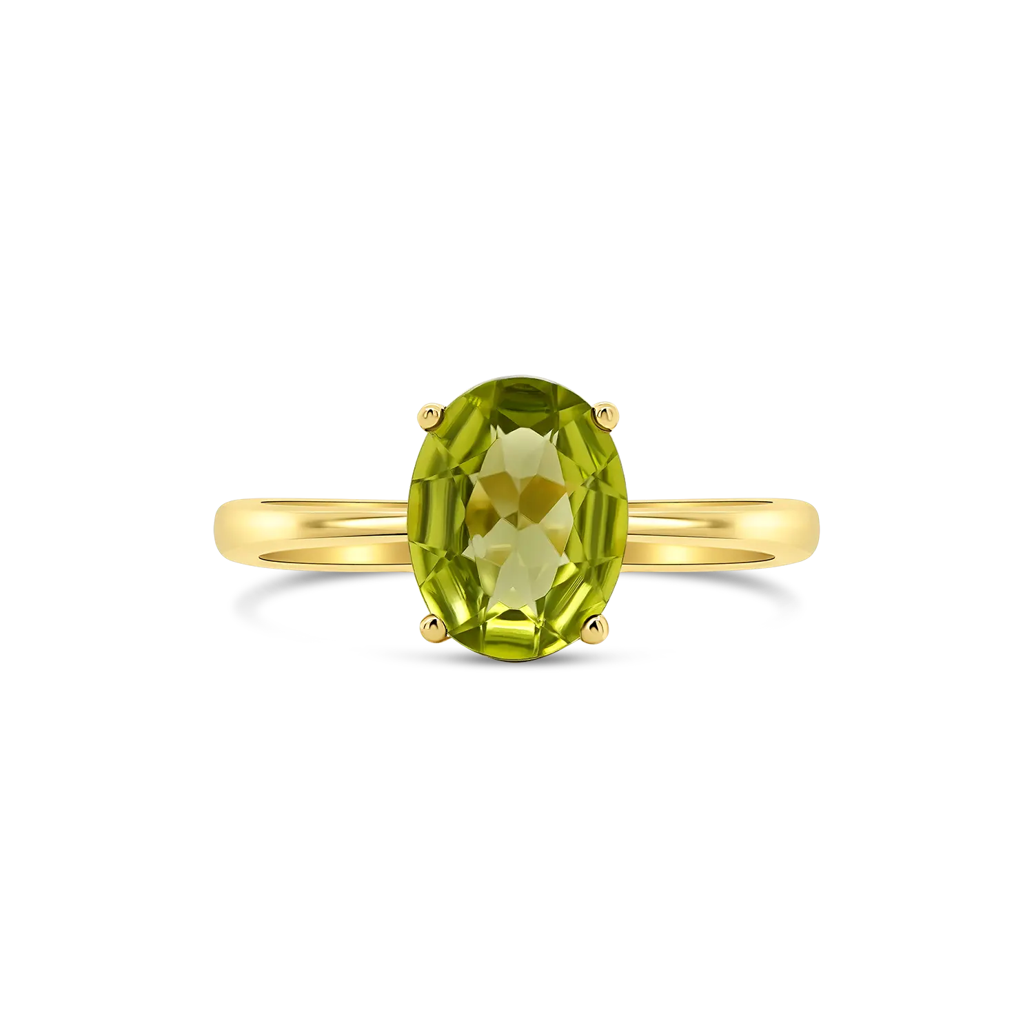 Inel din aur galben de 14K cu Peridot natural