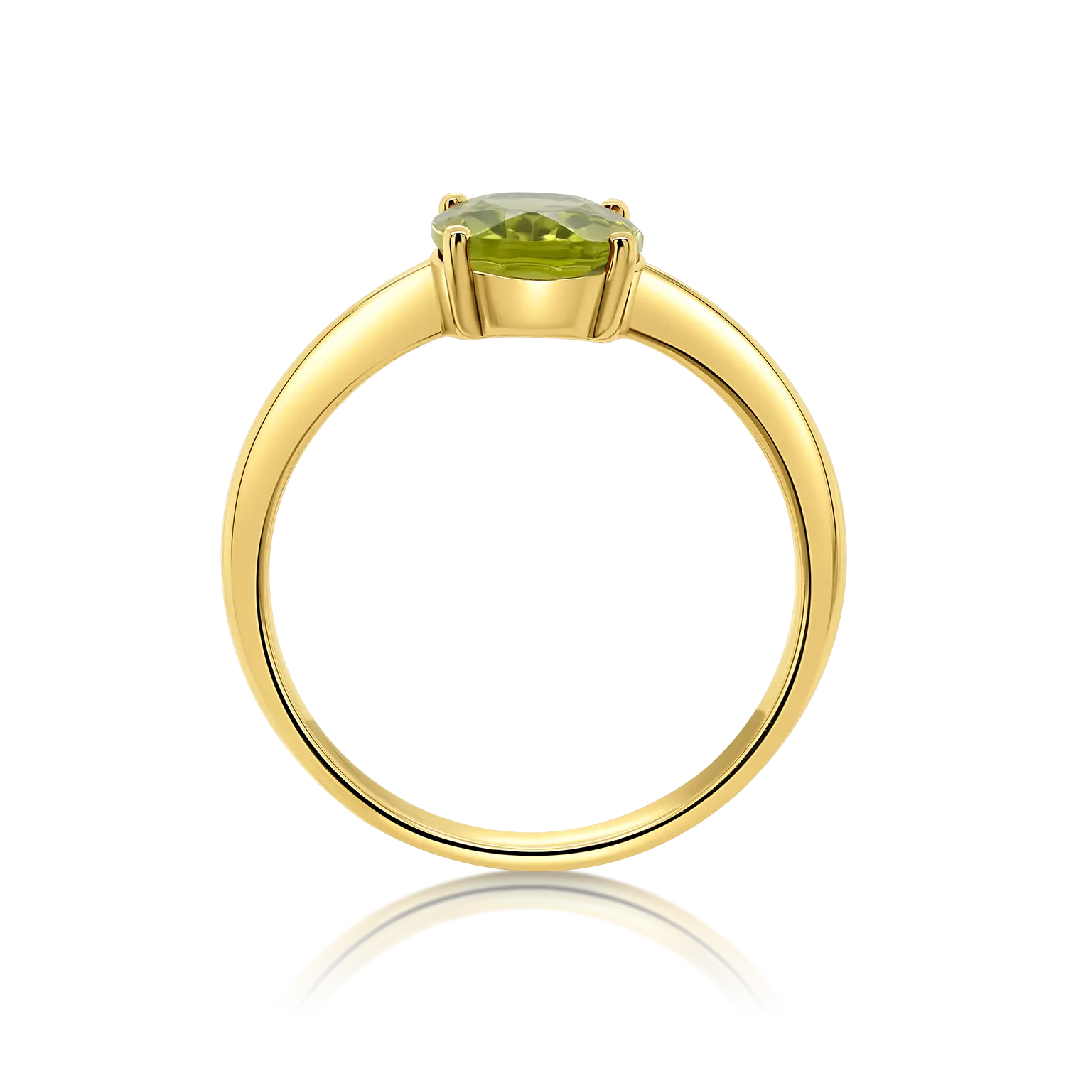 inel din aur galben de 14K cu Peridot natural  3