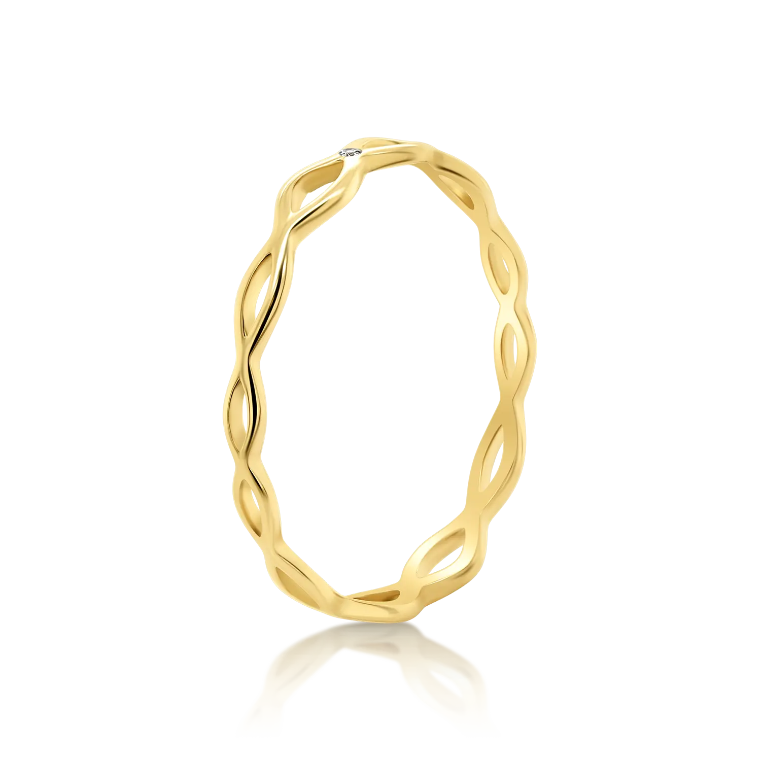 inel din aur galben de 14K cu Diamant natural  3