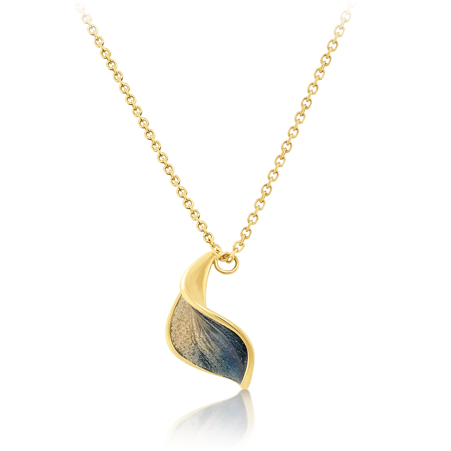 lant din aur de 14K si pandantiv cu Email colorat  3