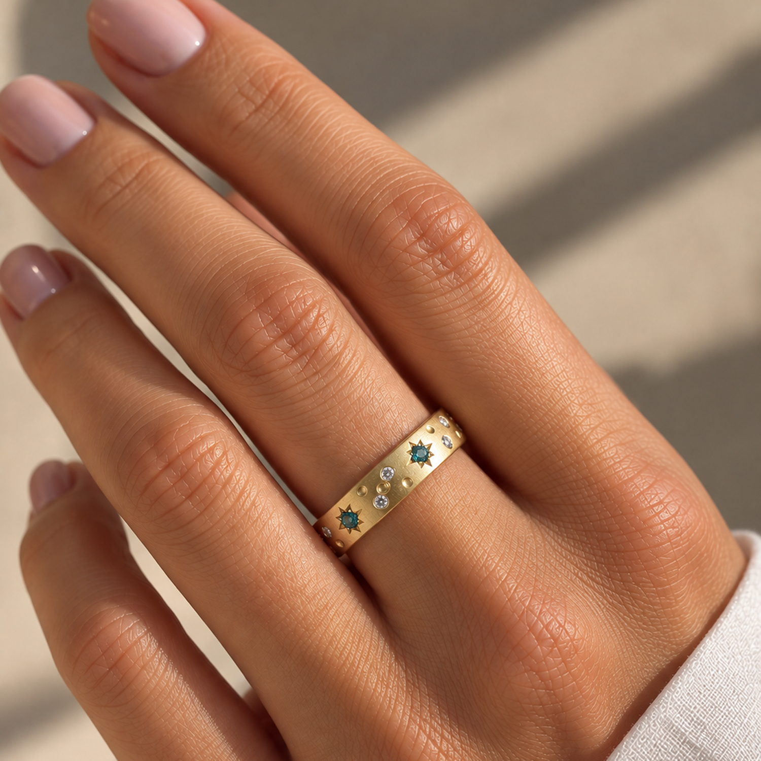verigheta Celestial din aur de 14K cu Diamante naturale  2