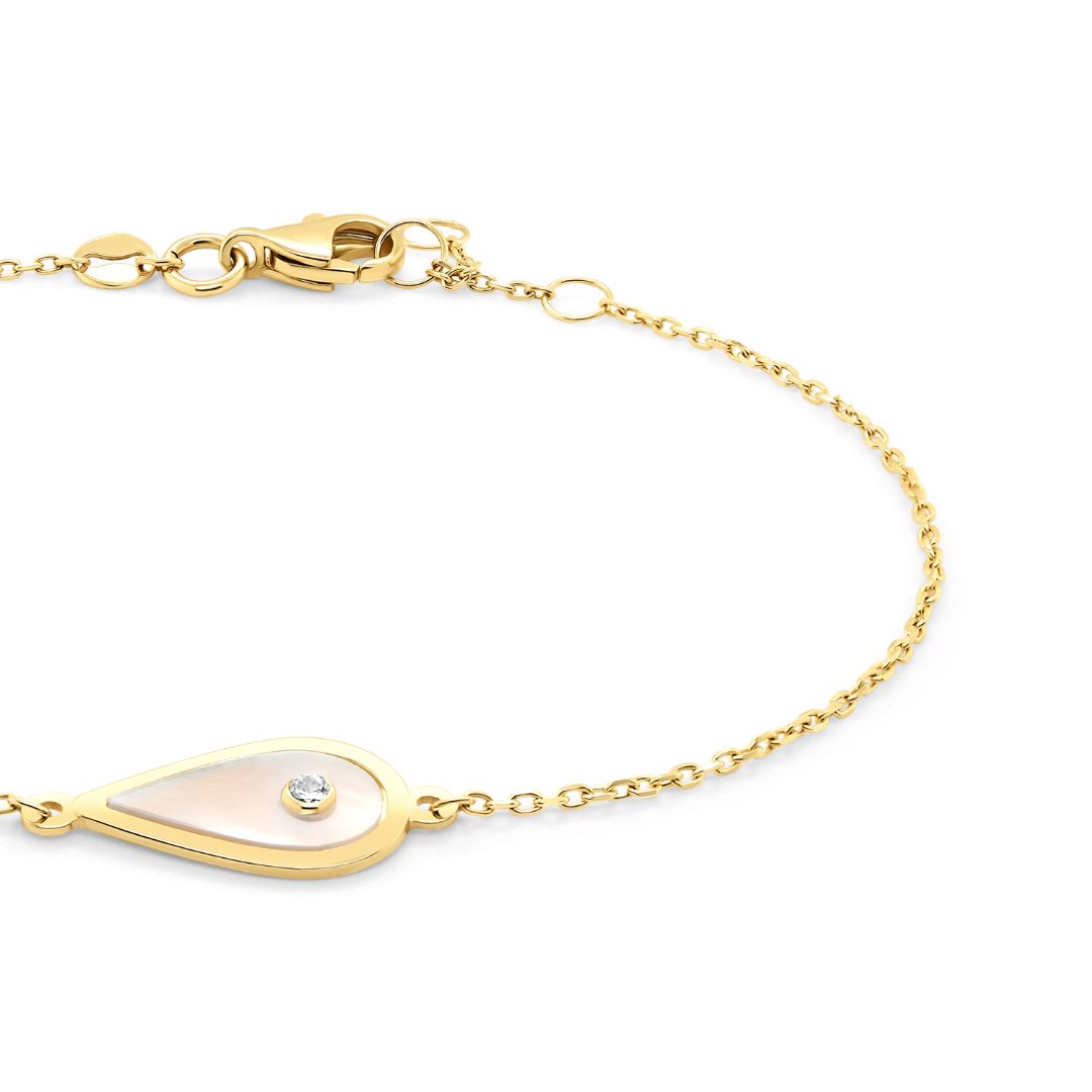 brățară din aur galben de 14K cu zirconia și Sidef  2