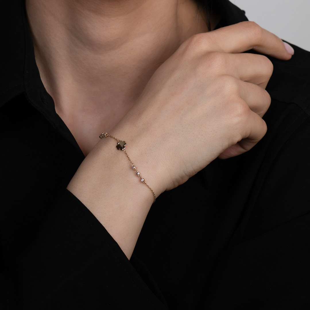 Brățară din aur galben de 14K și pandantiv