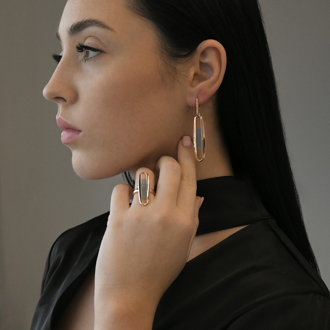 Inel din aur roz de 14K cu AquaMarine