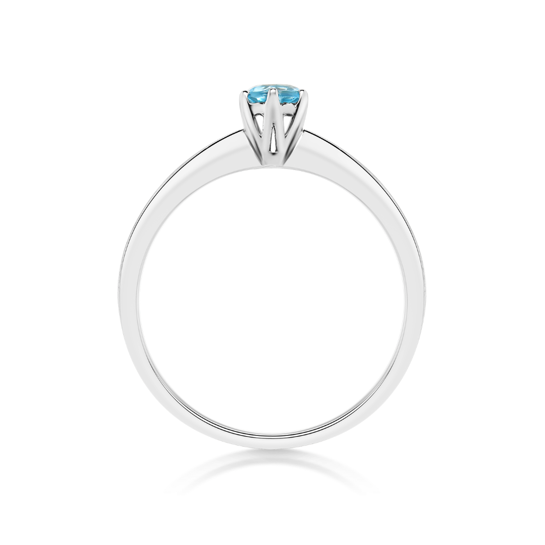 inel din aur alb de 18K cu Blue Topaz  2