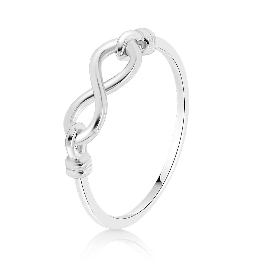 inel din aur alb de 14K cu element infinit  