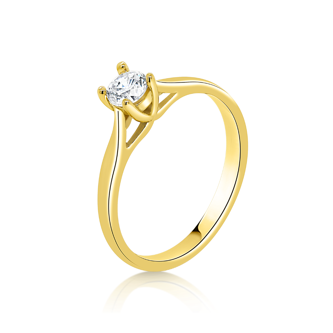 Inel de logodnă din aur galben de 14K