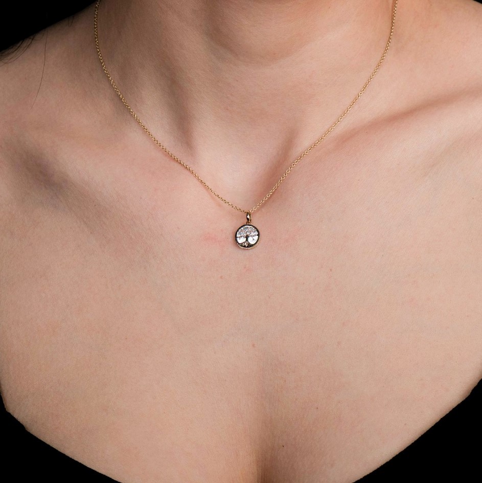 pandantiv din aur galben de 14K cu Sidef  2