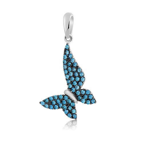 pandantiv fluture din aur alb de 14K  