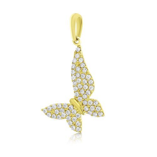 pandantiv fluture din aur galben de 14K  