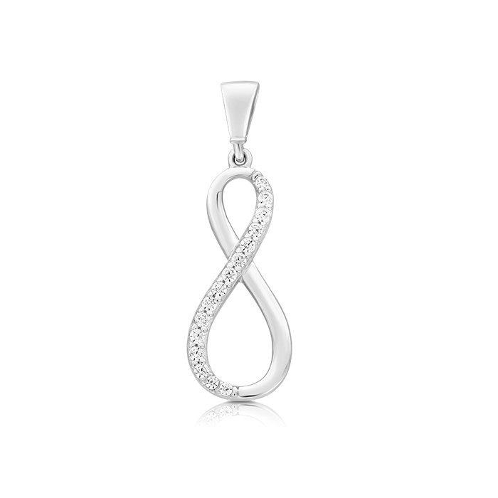 pandantiv din aur alb de 14K, model infinit  