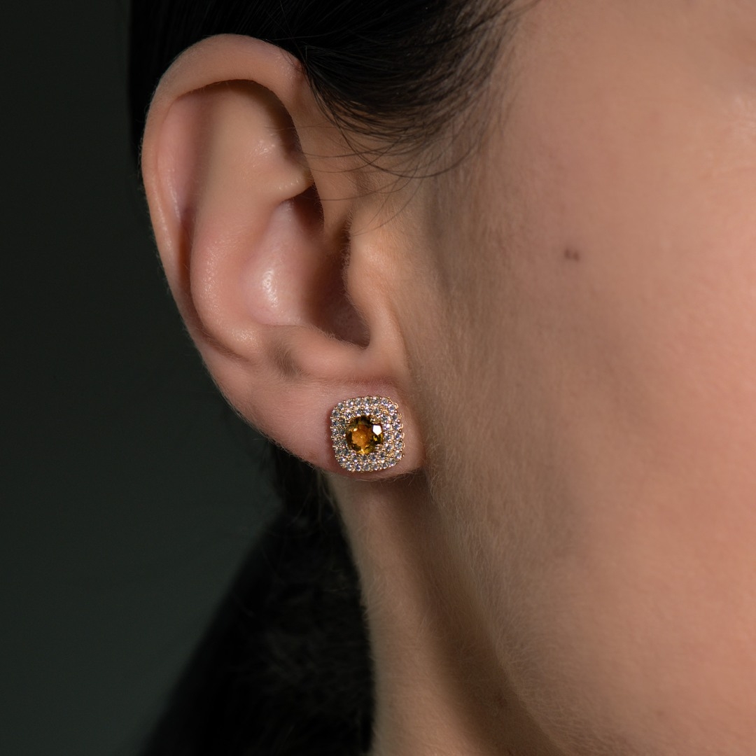 Cercei din aur galben de 14K