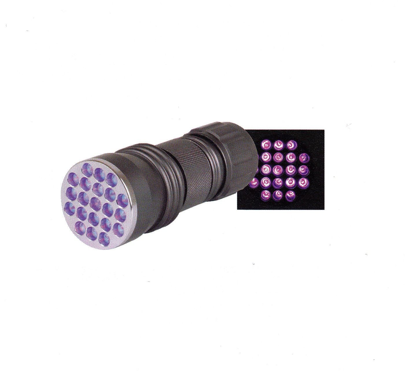 Linterna Aluminio 21 Led - Luz UV