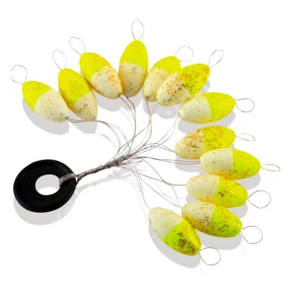Flotante Oval con Tope ( Zun Zun ) Amarillo y Verde Luminoso