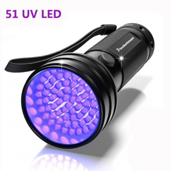 Linterna Aluminio 51 LED UV