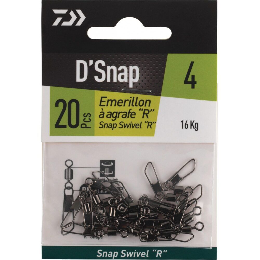 EMERILLONES DAIWA CON MOSQUETÓN SNAP SWIVEL "R"