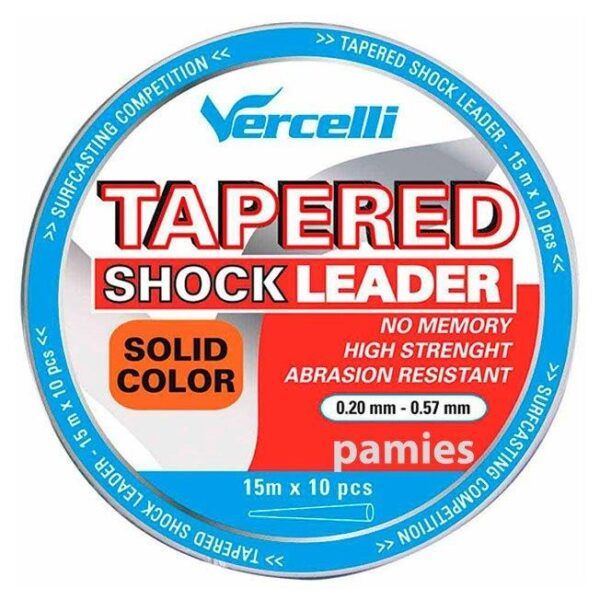 Cola de rata VERCELLI Tapered Shock Leader Solid Color (10 x 15 m)