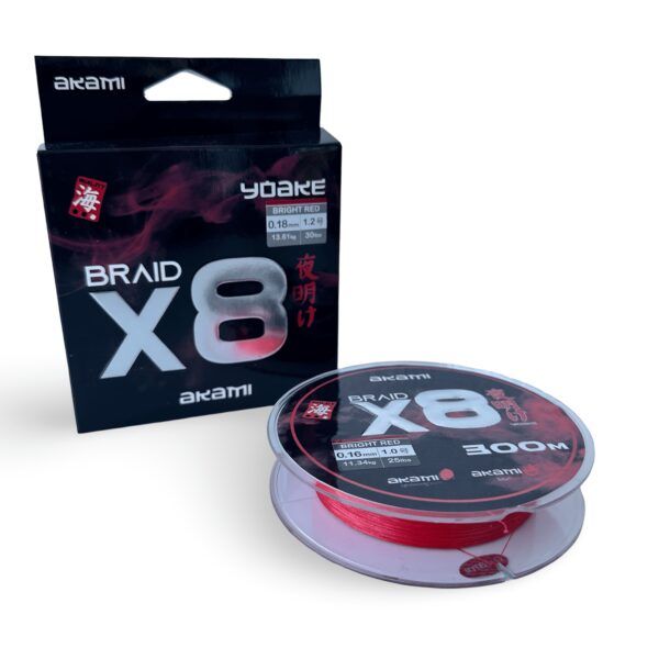 Hilo Akami YOAKE Braid X8 Rojo 300 Mts