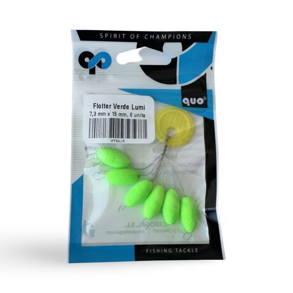 Perlas Flotantes con tope QUO Fishing VERDE FOSFI