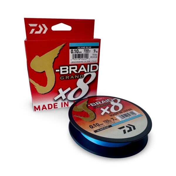 Trenzado J-Braid Grand X8 Azul 135 mts de Daiwa