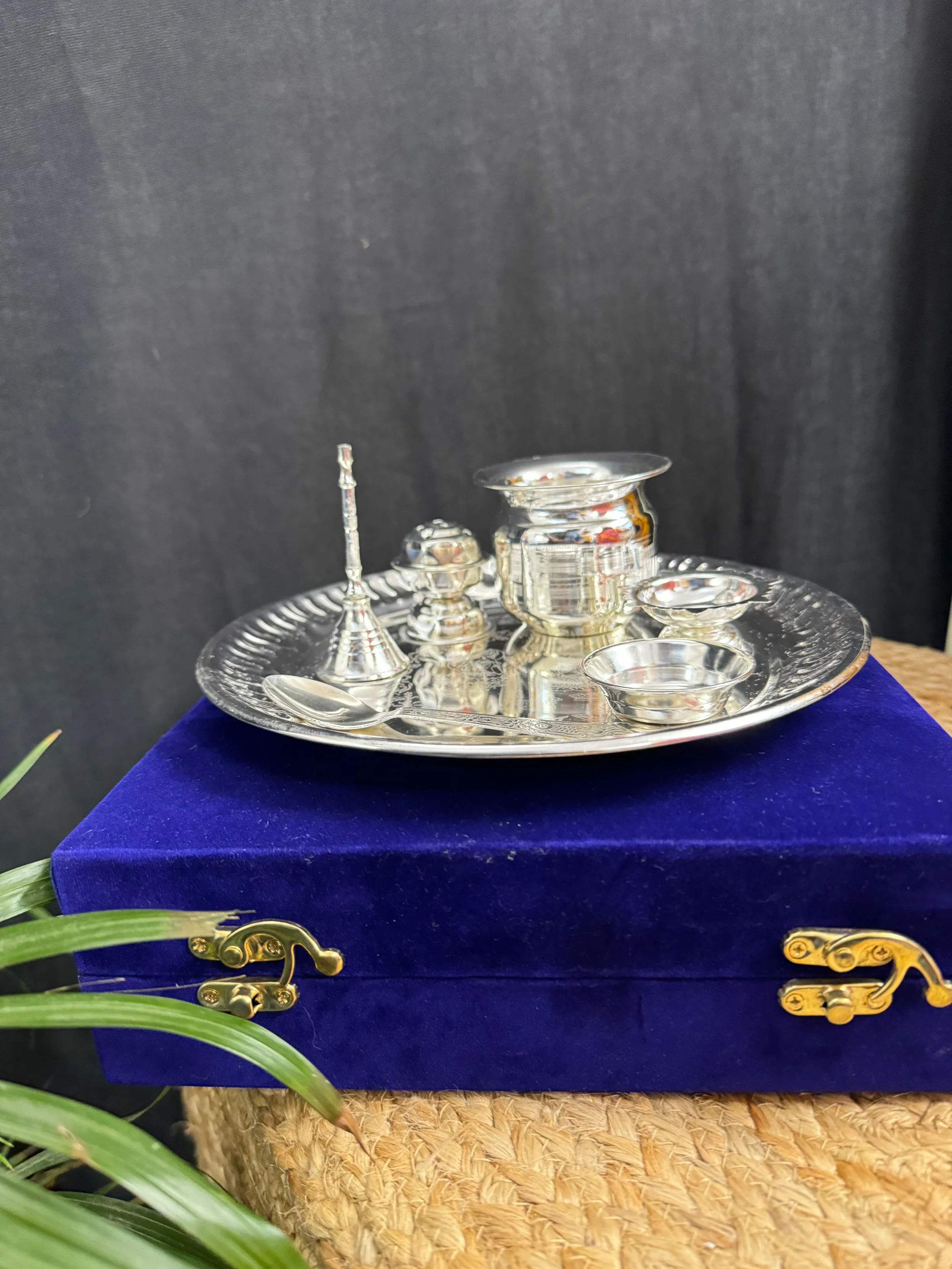 Artisanal Handpainted Pooja Thali Set