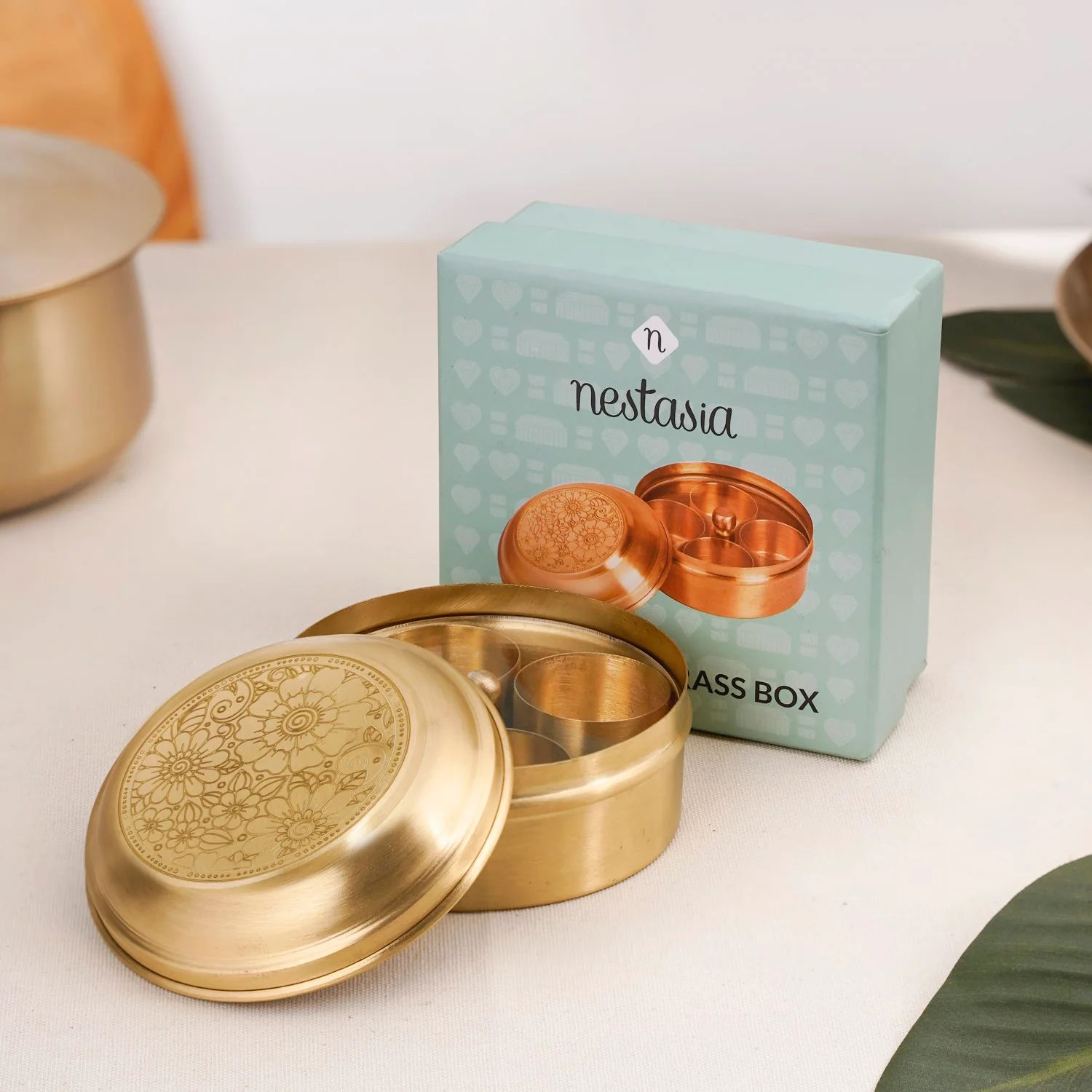 Handcrafted Brass Masala Box
