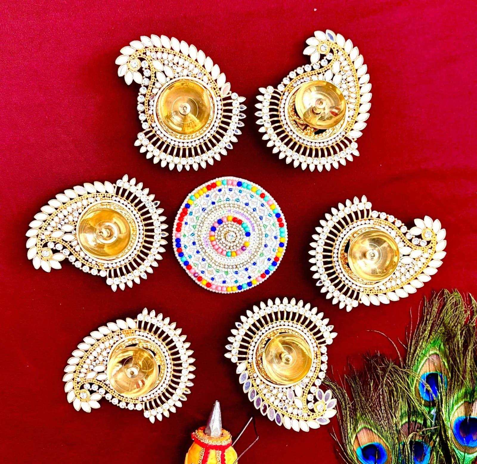 Kundan Work Diya