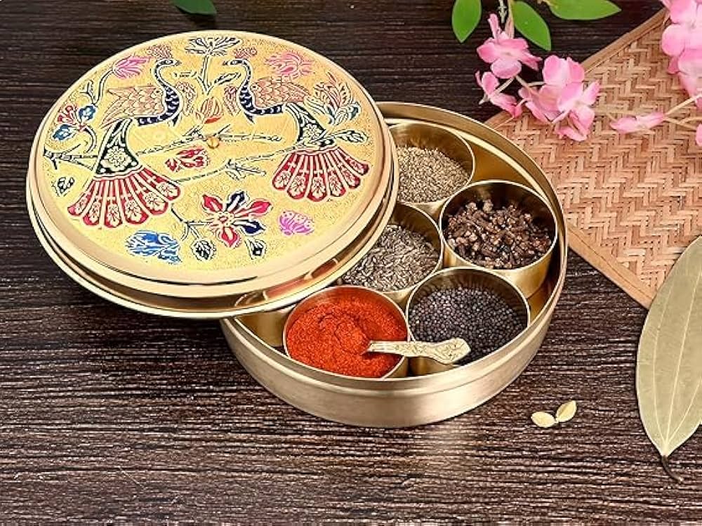 Handcrafted Brass Masala Box