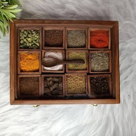 Handcrafted Wooden Masala Box