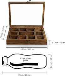 Wooden Spice Box with Glass Lid – 9-Compartment Masala Dabba Organizer with Spoon – Spice Storage Container for Seasonings, Herbs – Gift for Kitchen Lovers- 9x9 inch