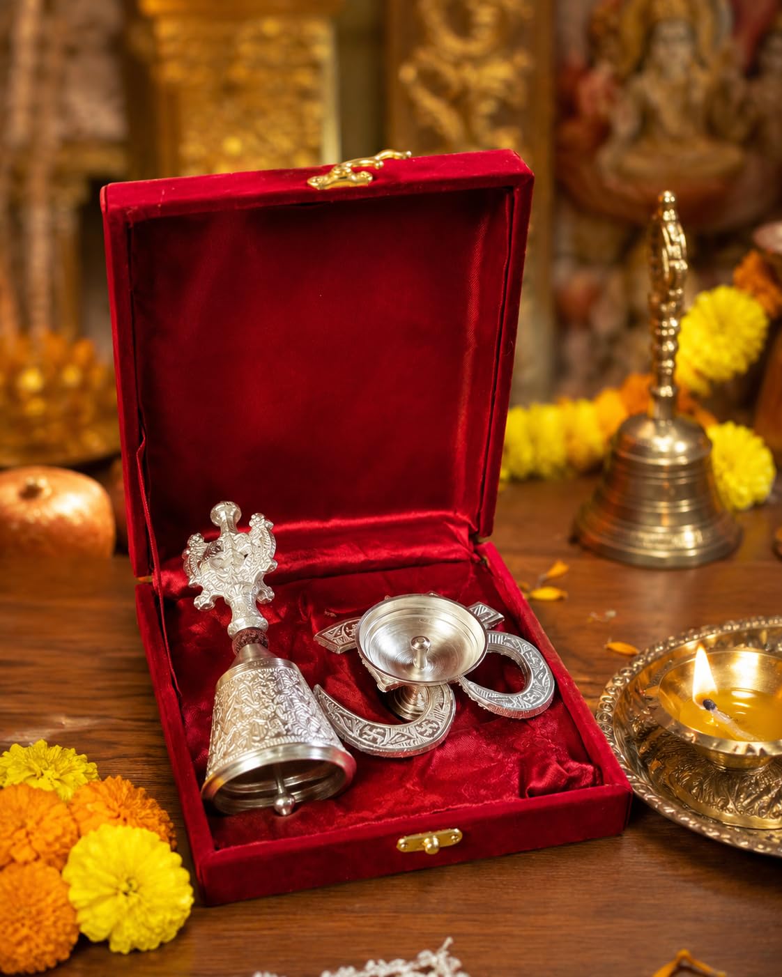 German Silver Range of Lamps and Bells