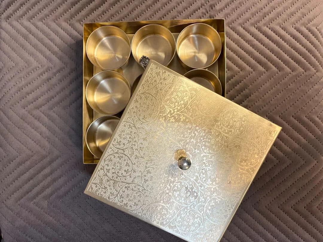 Handpainted & Printed Metal Spice Box