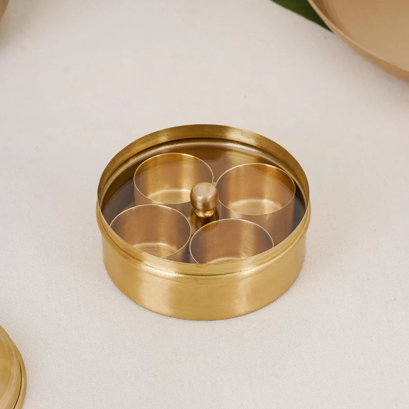 Handcrafted Brass Masala Box