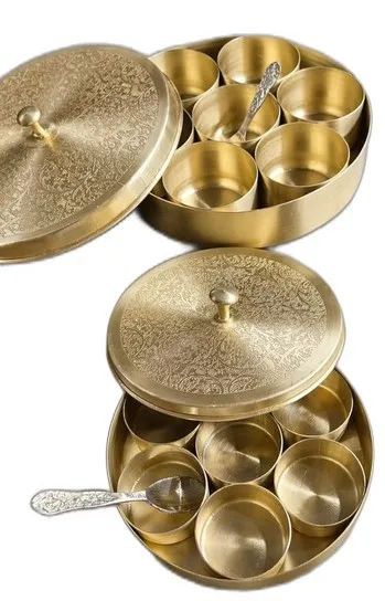 Handcrafted Brass Masala Box
