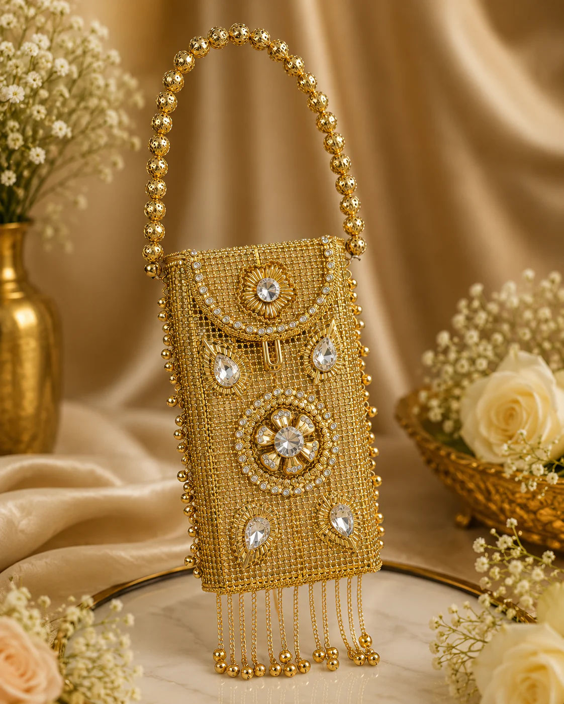 Chandi Or Gold Batua Sling wallet for mobile