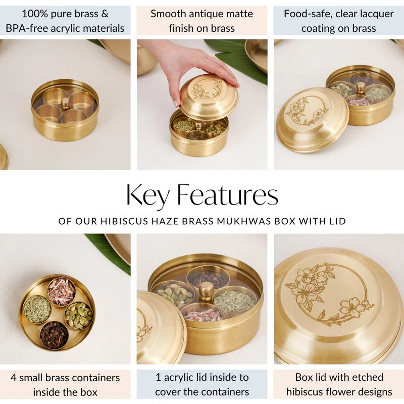 Handcrafted Brass Masala Box