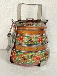 2 tier :Floral Print Stainless Steel Tiffin 