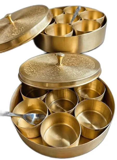 Handcrafted Brass Masala Box