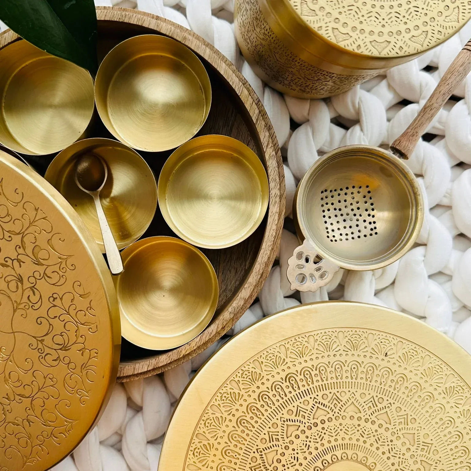 Handcrafted Brass Masala Box