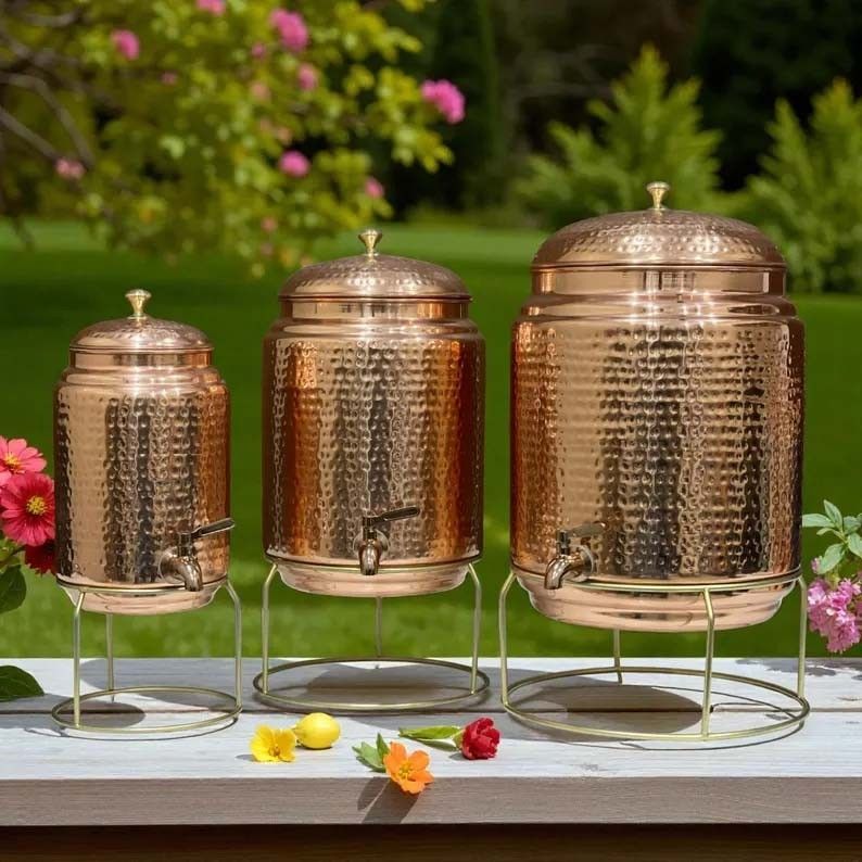 Handcrafted Hammered Copper Tumblers