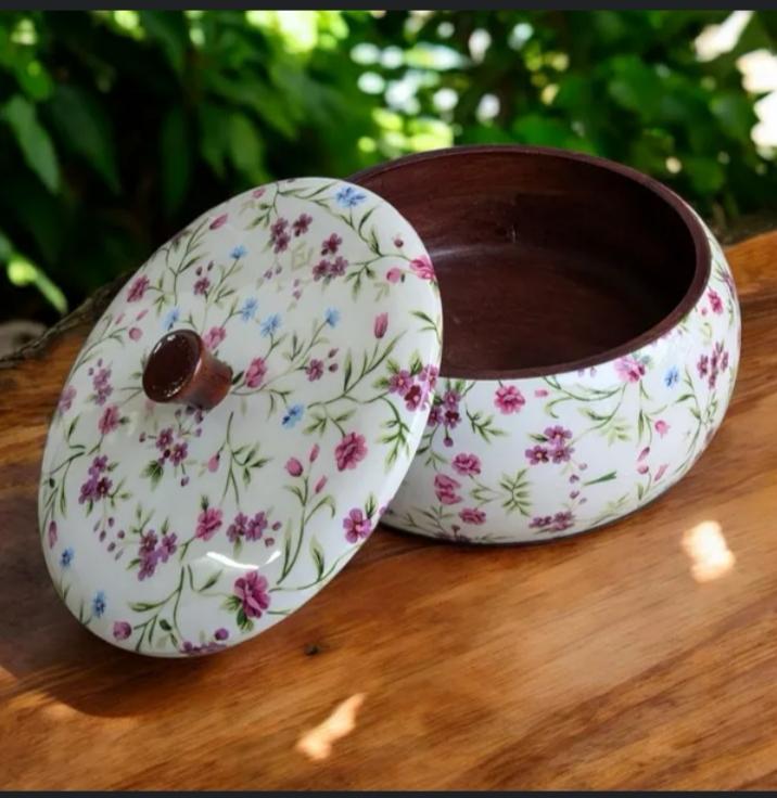 Handpainted Wooden Roti Box