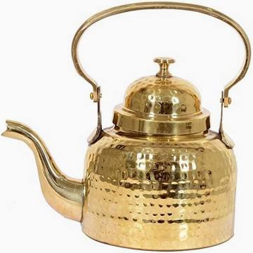 100% Pure Brass Vintage Style Beautifully Hammered Tea Kettle