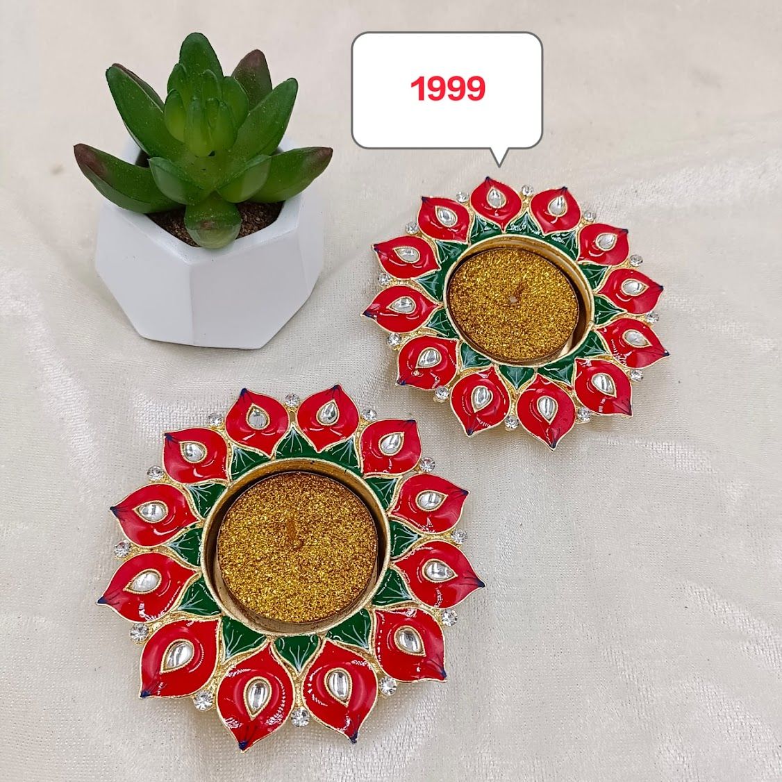 The Heirloom Kundan Tealight Pairing