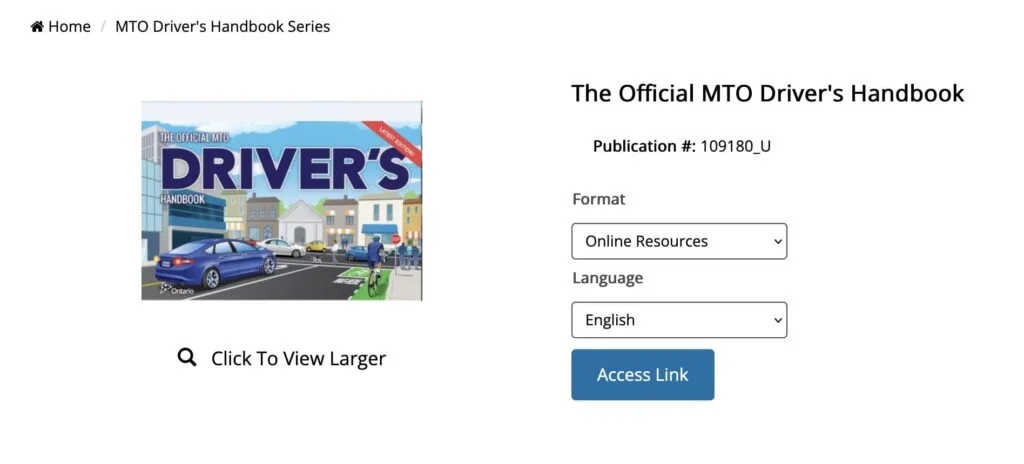 Publications Ontario product page - Detailed publication information with format options and secure checkout