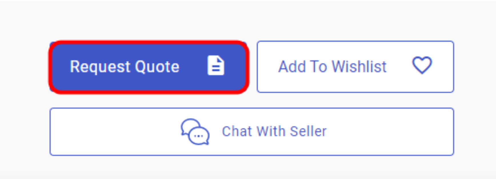 Avetti Chat interface buttons: Request Quote, Add To Wishlist, Chat With Seller. 