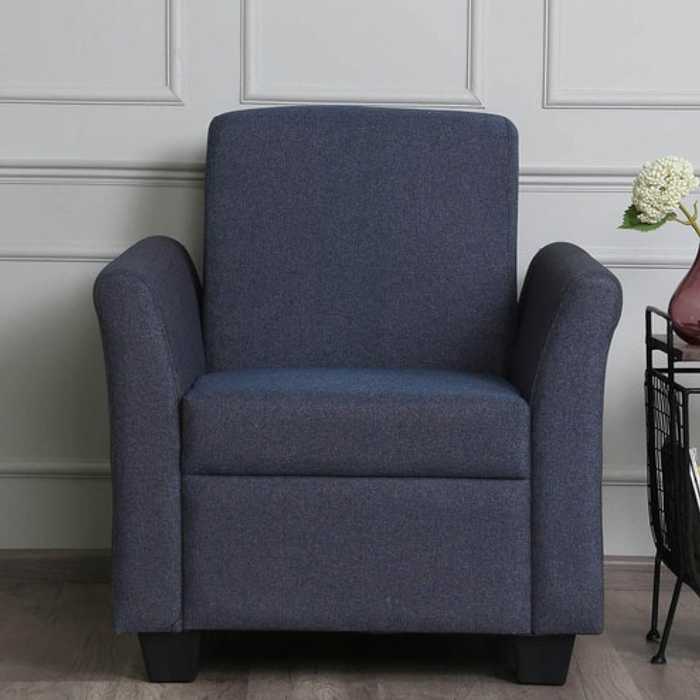 Hara 1 Seater Sofa in Blue Colour