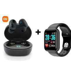 Ofertas de Reloj Y68 Smartwatch D20 + Audífonos Airdots Pro 3 Táctiles